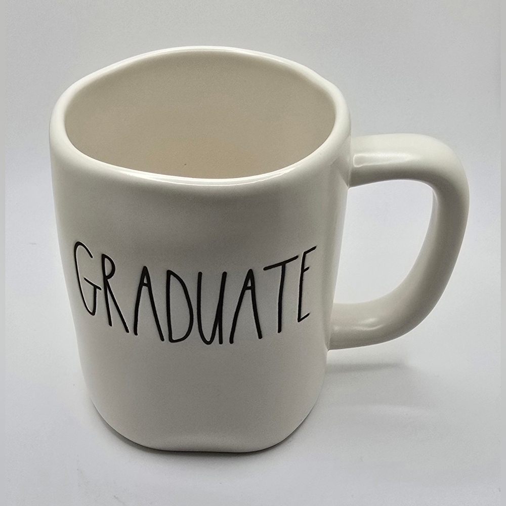 Rae Dunn Mug Graduate Large Black Letters Artisan Collection By Magenta EUC